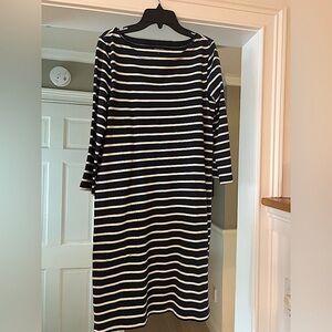 Garnet Hill blue and white stripes dress 100% cotton